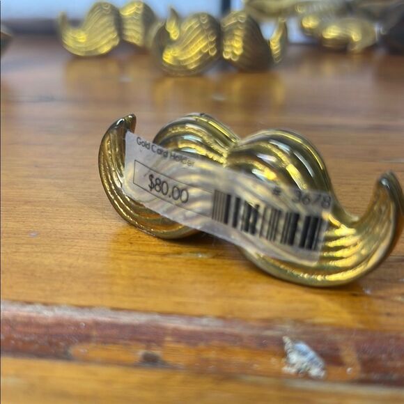 Jonathan Adler Gold Lip and Mustache Card Holder - Picture 4 of 7
